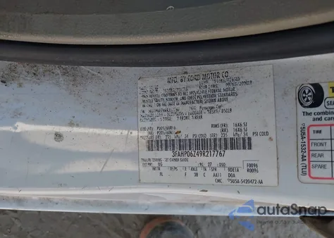 2009 Ford Fusion S из США, поврежденный, VIN 3FAHP06Z49R217767